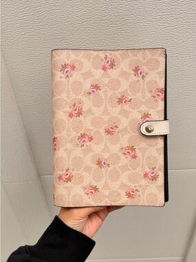 Coach Floral Signature Notebook with Leather Cover
